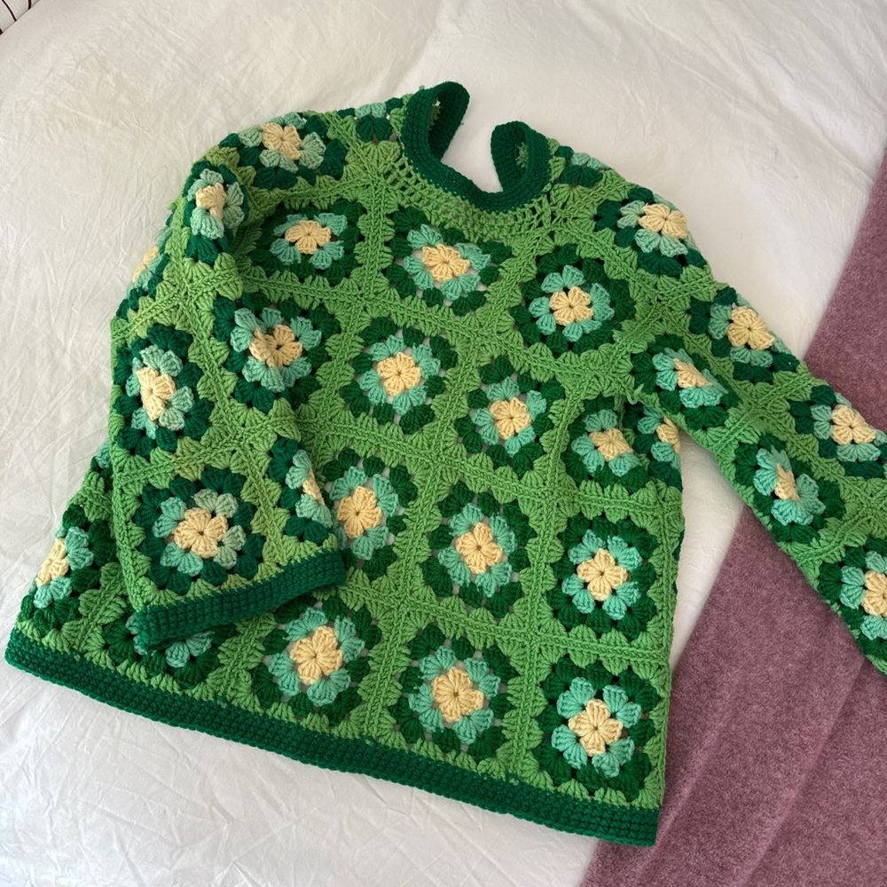 Vintage afghan blanket cardigan